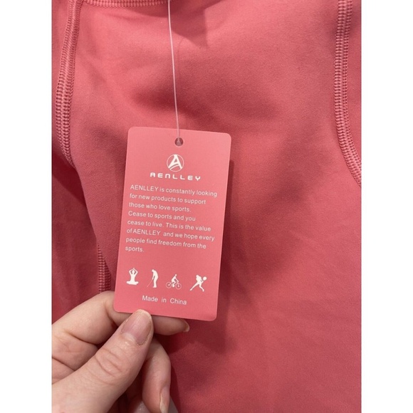 Aenlley Pink Yoga Active 2 Pocket Leggings Girls Size Large (24x25) - Picture 3 of 5